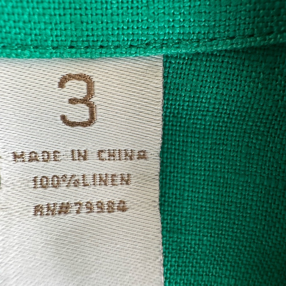Chico’s Linen Blend Blazer Green Single Button Size L 3 - Picture 4 of 4